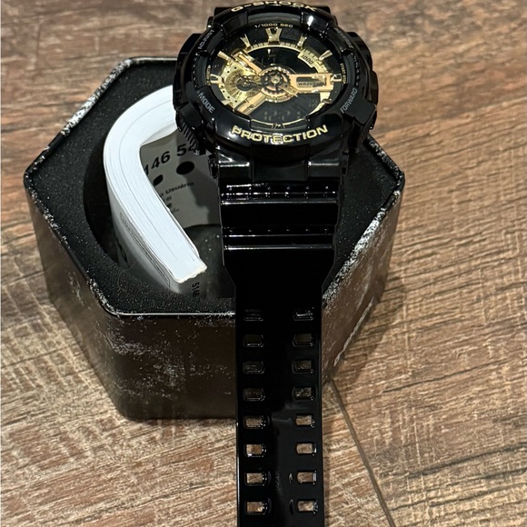 NWT CASIO G SHOCK ANALOG DIGITAL BLACK RESIN STRAP WATCH - Picture 5 of 7